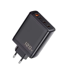 Мережевий зарядний пристрій USB А + 3 ТУРЕ С PD 120W Black (JT-G120B)