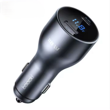 Автомобільний зарядний пристрій Toocki USB А і ТУРЕ С PD 118W Digital Display Gray (TQ-CC15)