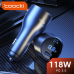 Автомобільний зарядний пристрій Toocki USB А і ТУРЕ С PD 118W Digital Display Gray (TQ-CC15)